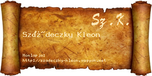 Szádeczky Kleon névjegykártya